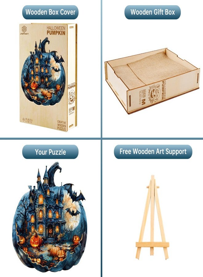 Jigfoxy Wooden Puzzles for Adults, Halloween Pumpkin Wood Puzzle for Adults, Unique Animal-Shaped Wooden Jigsaw Puzzle, Christmas Thanksgiving Gifts for Family and Friends (S-8.5 * 7.8in-100pcs) - Image 5